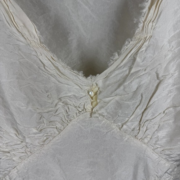 Krista Larson 100% Silk Cream Ivory Shirt Blouse OS Made in USA - Picture 4 of 16